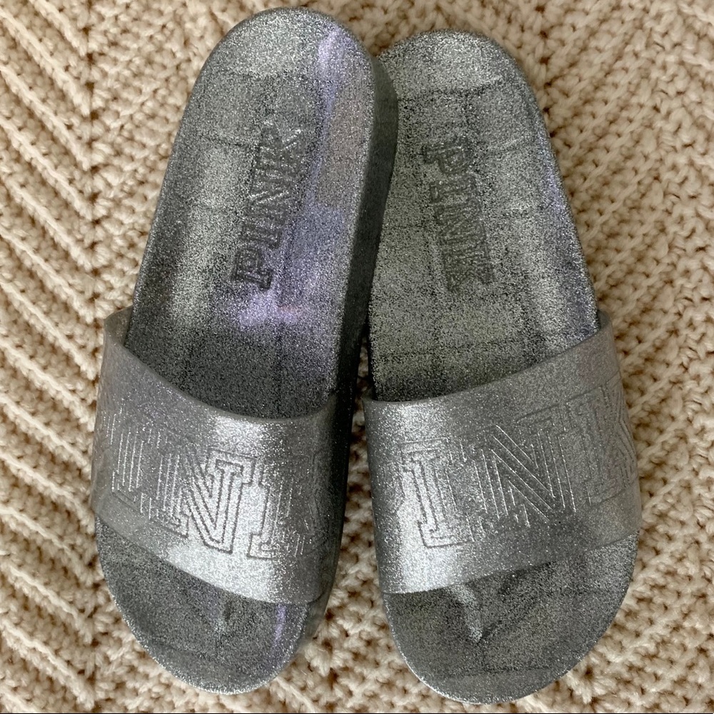 PINK by Vitoria’s Secret sandals slides silver